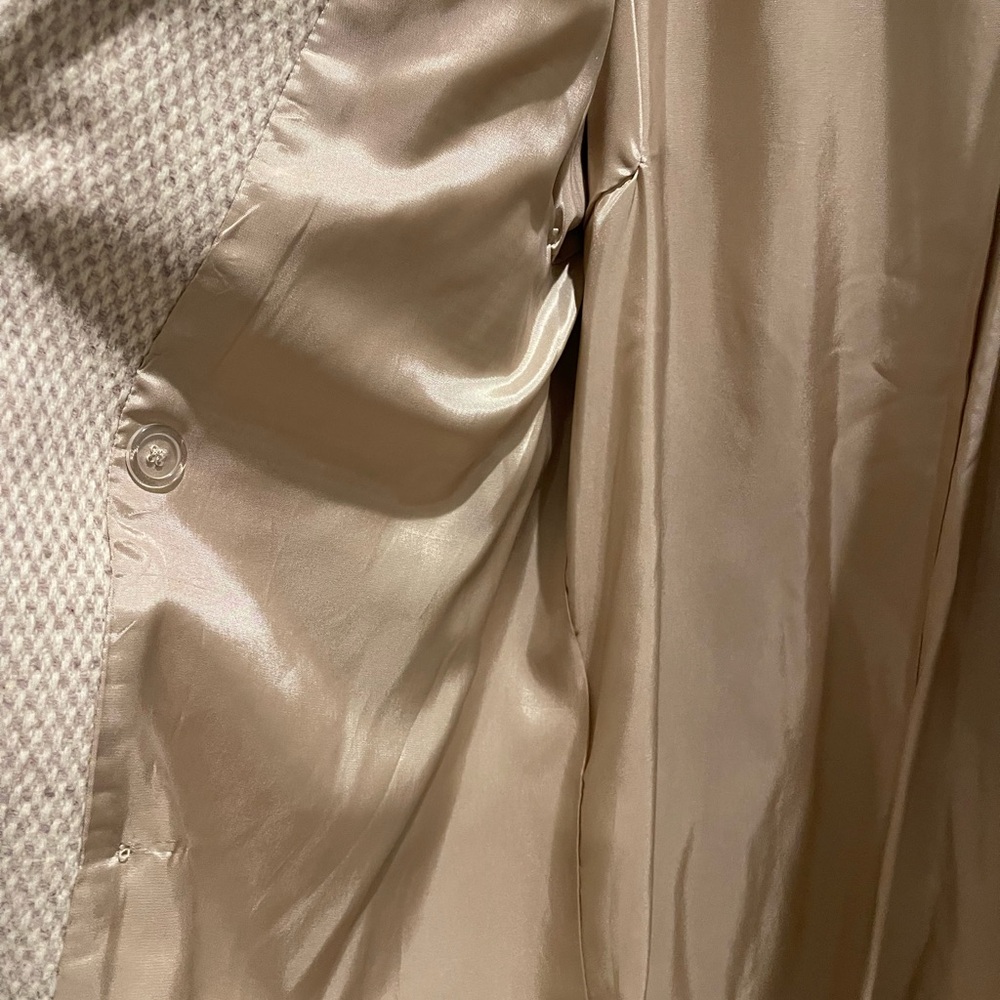 Vintage Elegant Cream Double-Breasted Women's Coat size L-XL - Picture 11 of 13